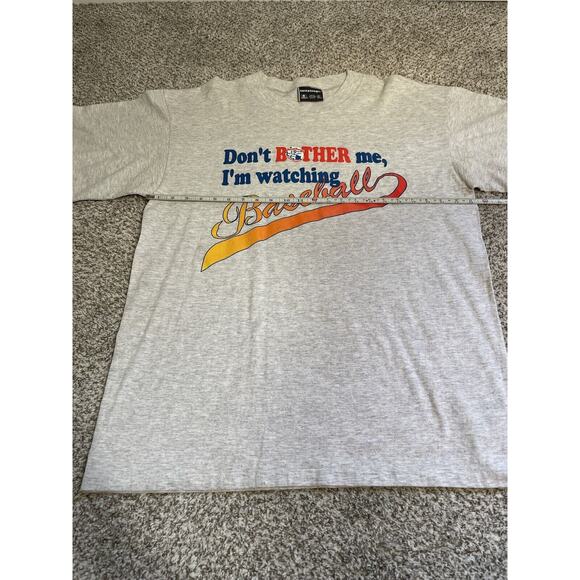 Vintage “Don’t Bother Me, I’m Watching Baseball” Mens T-Shirt Gray - Picture 8 of 9